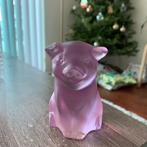 Lalique pig pink rare piece